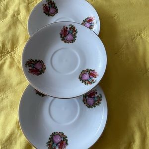 Saucers (3) Vintage fine china saucers Dancing Couple